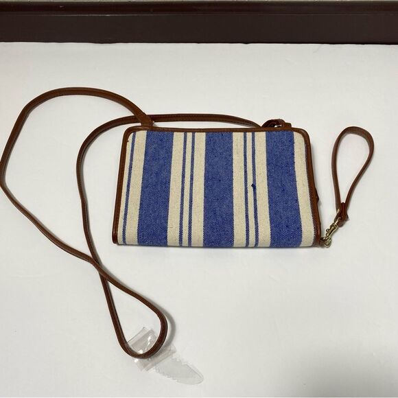 NWOT Time & Tru Women's Boho Coastal Clutch/Wallet/Wristlet Striped Shoulder Bag - Picture 13 of 15